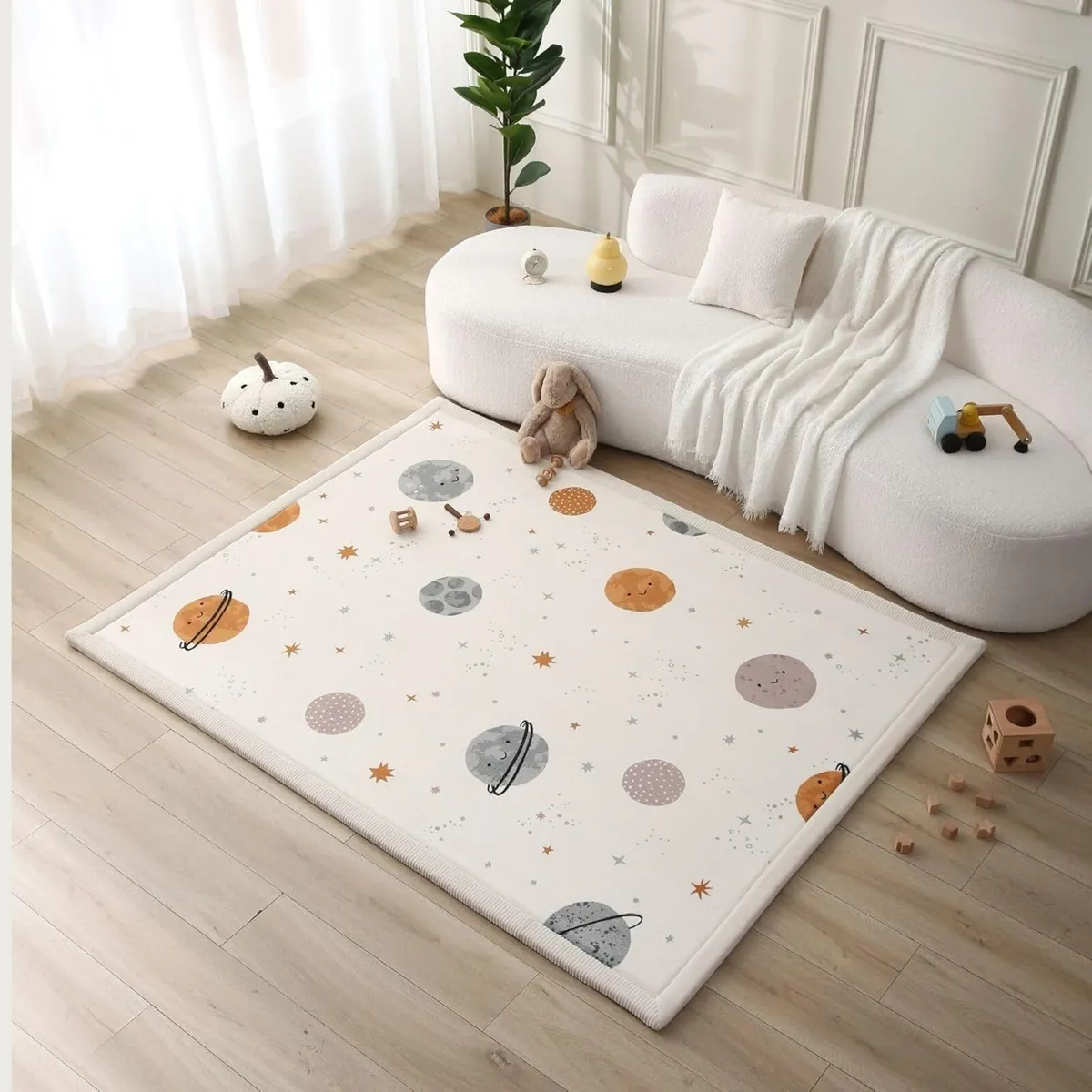 Cloud-soft baby play mat 200x150x2.5cm Planets – - Image 1