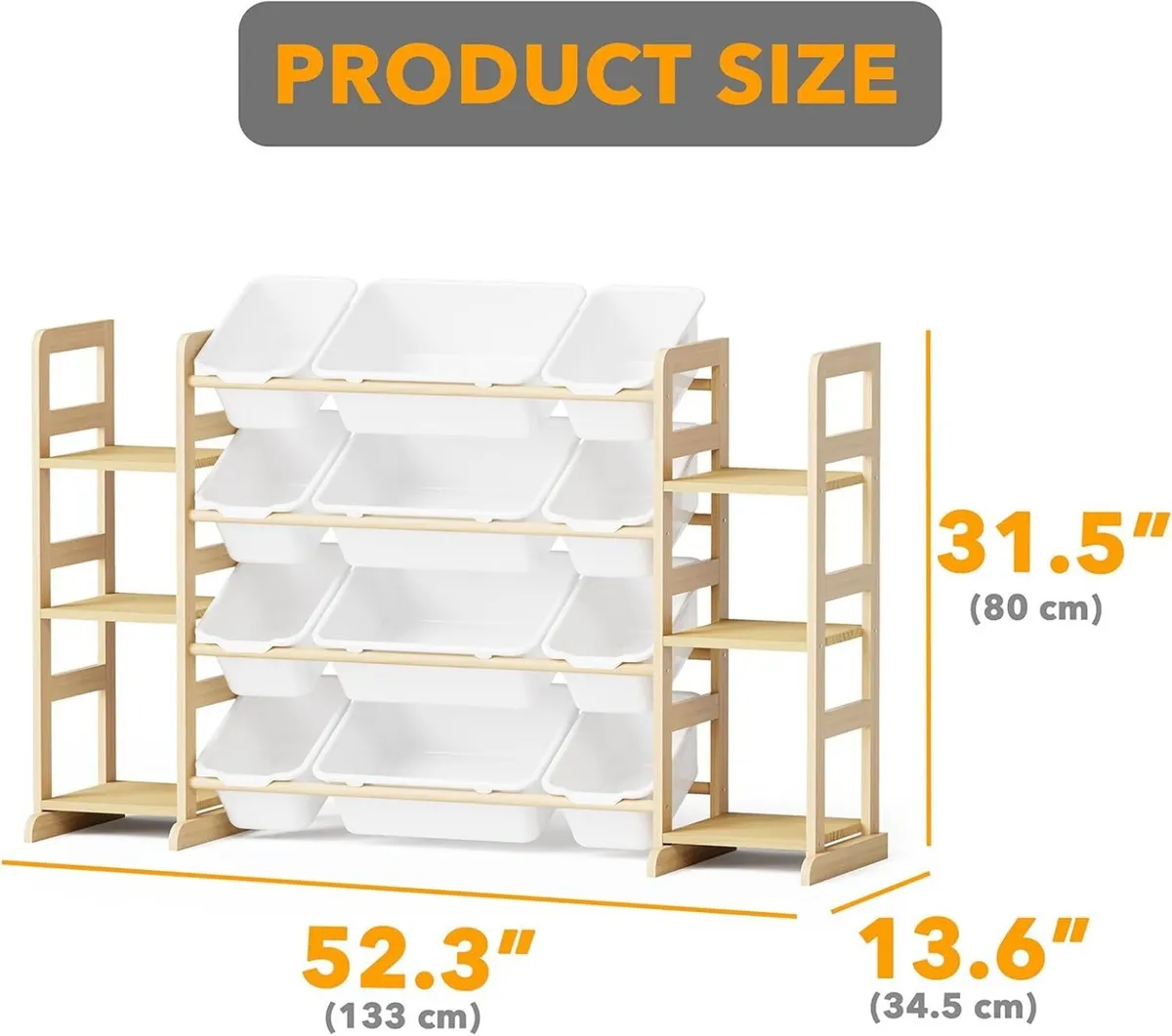 Toy Storage Organizer with 6 Shelves and 12 Bins - Image 2