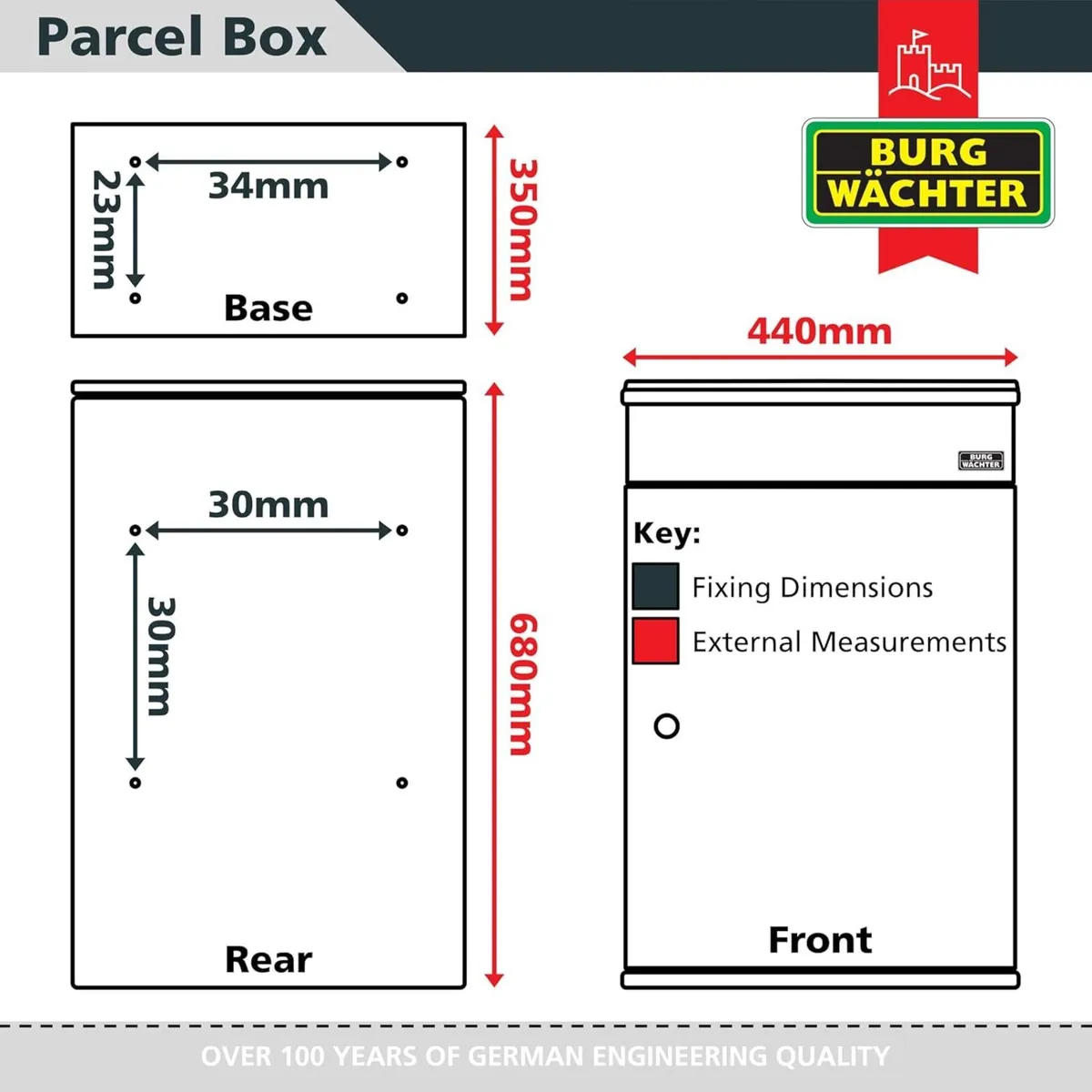 Burg Wachter Outdoor Wall Mounted Large Secure - Image 2
