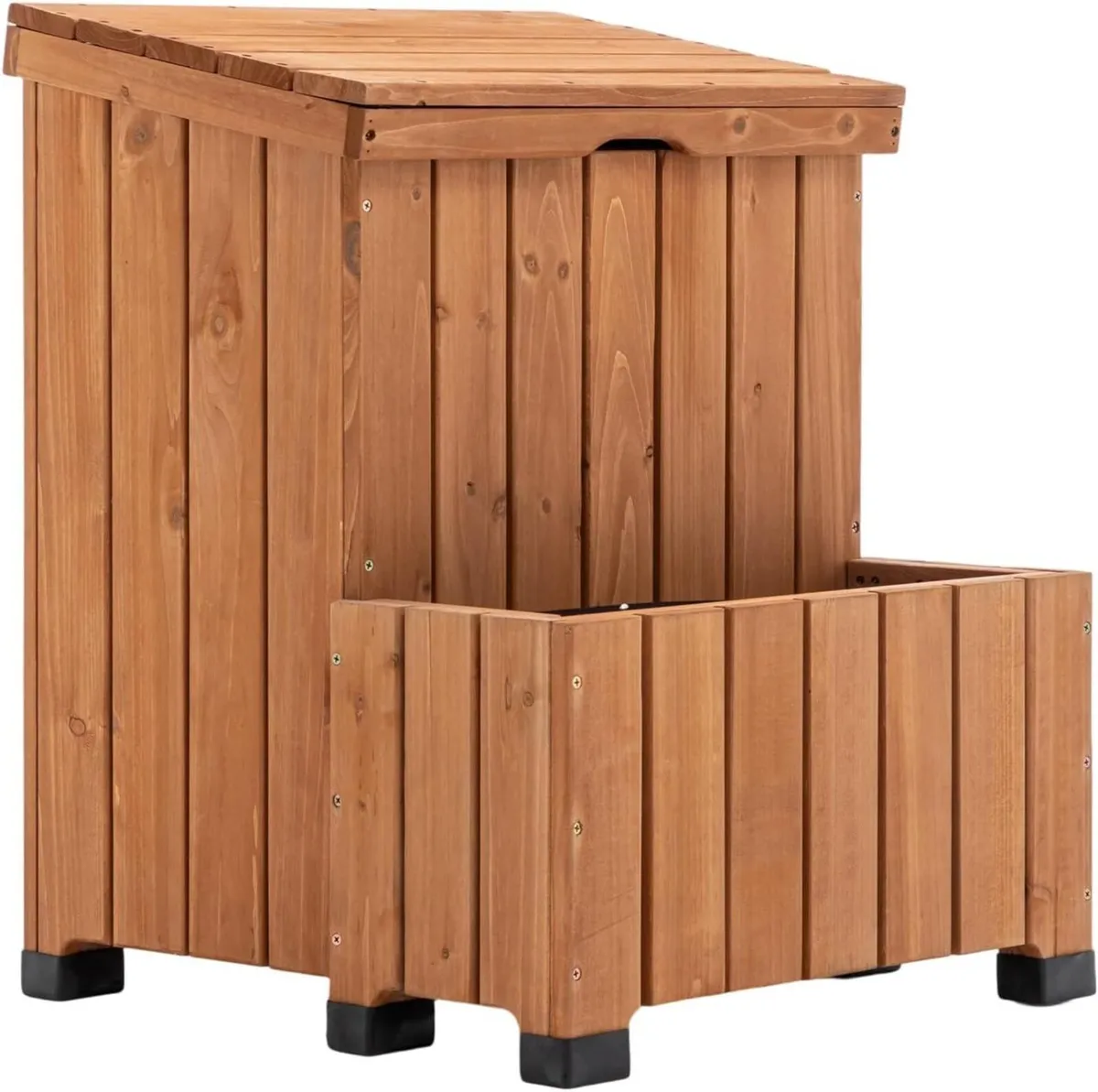 Wooden Parcel Storage Box with Planter Weather - Image 3