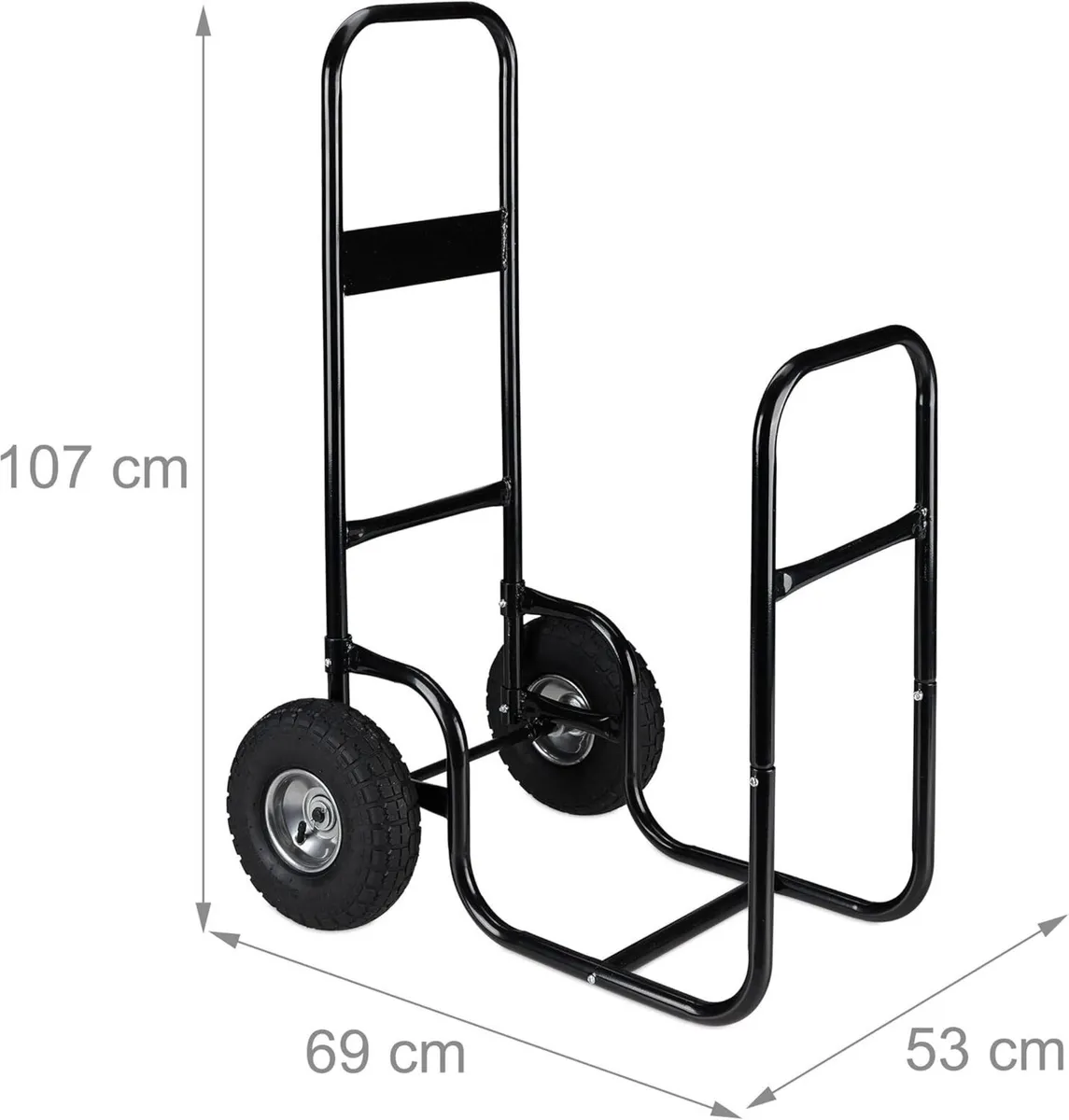Log Holder Cart Steel Firewood Trolley With 2 - Image 3