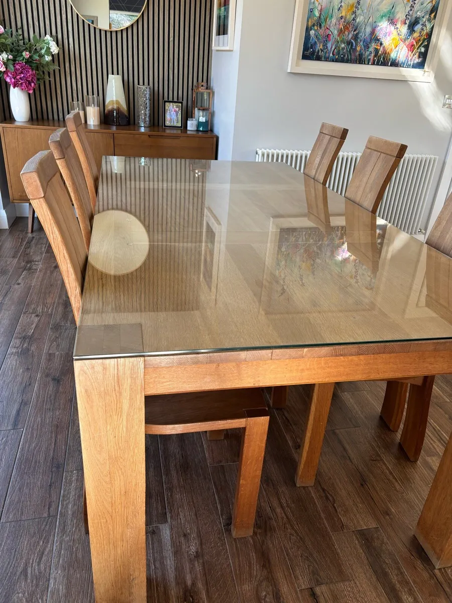 Dining Table and 6 Chairs Solid Oak - Image 2