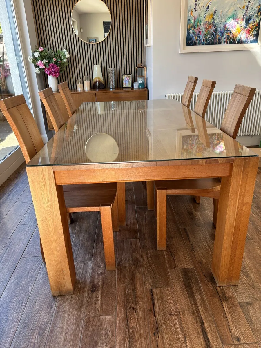 Dining Table and 6 Chairs Solid Oak - Image 4
