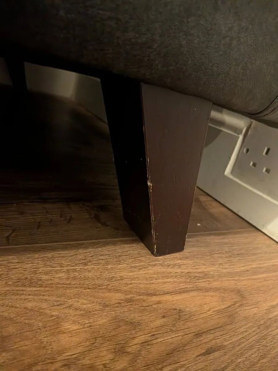 DFS Black Vegan Leather Couch - Image 2