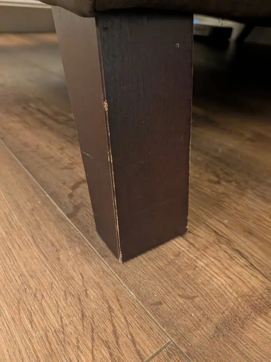 DFS Black Vegan Leather Couch - Image 3