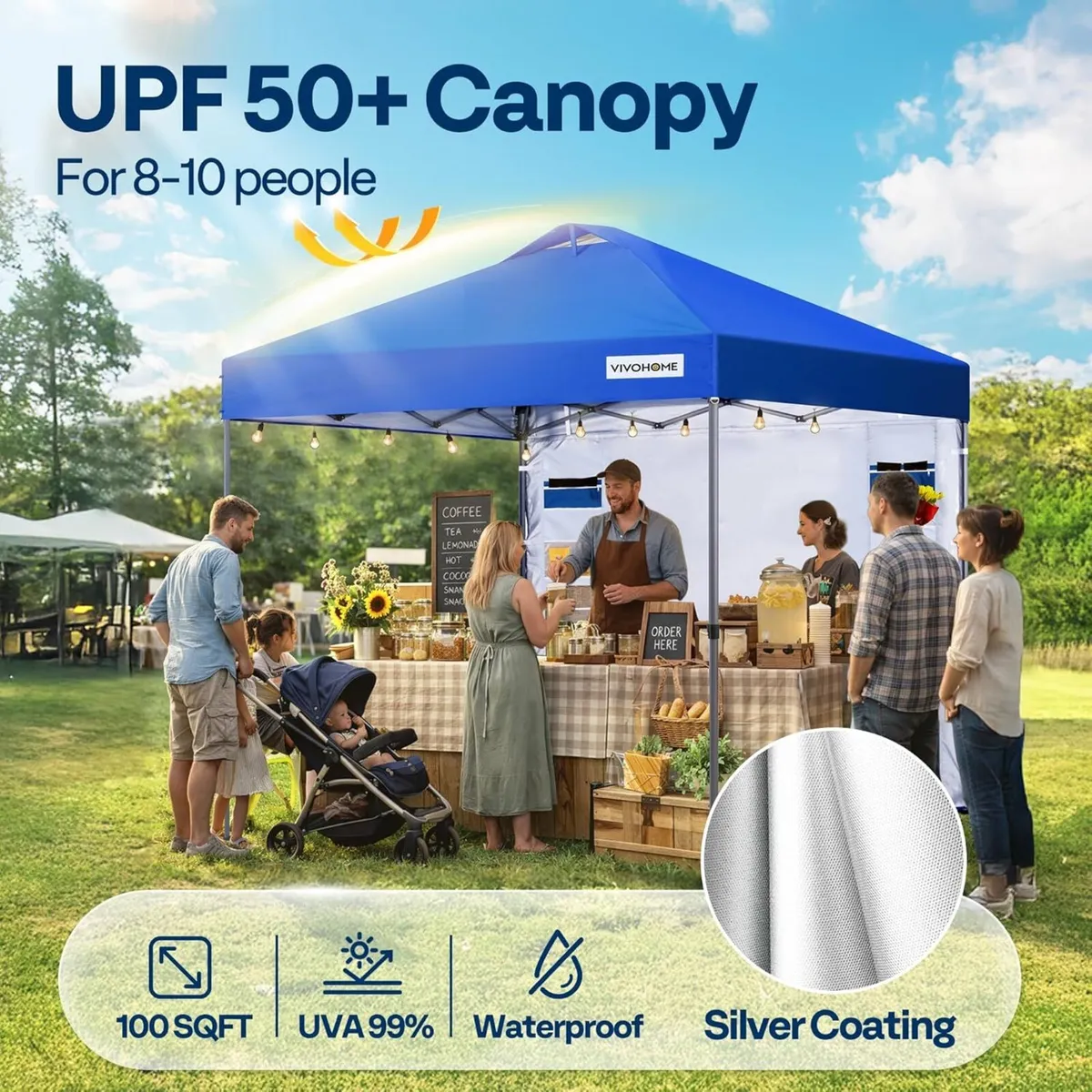 Canopy 3x3m Tent Outdoor Shelter Portable with - Image 4