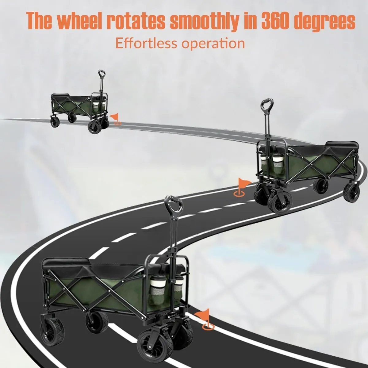 250L 200KG Festival Trolley Camping Beach Wagon - Image 4