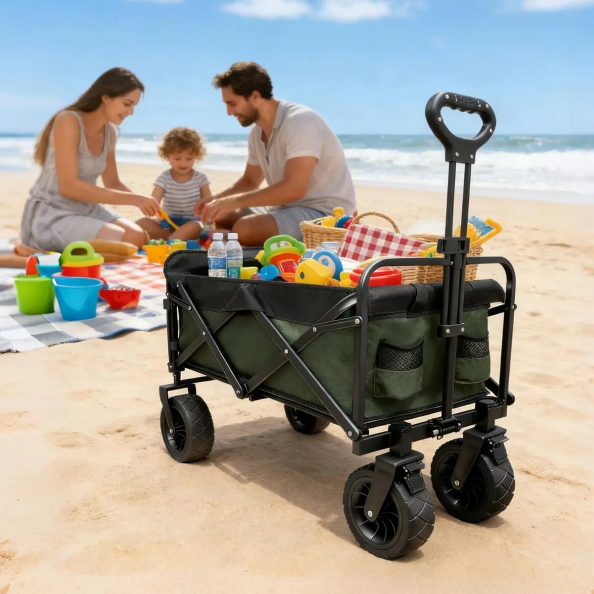 250L 200KG Festival Trolley Camping Beach Wagon - Image 2