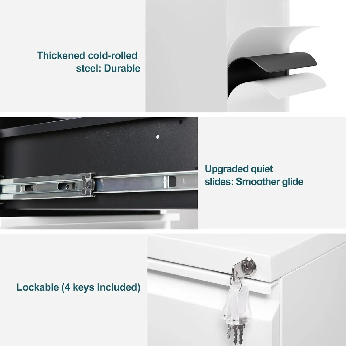 Mobile Filing Cabinet Under Desk 4-Drawer - Image 4