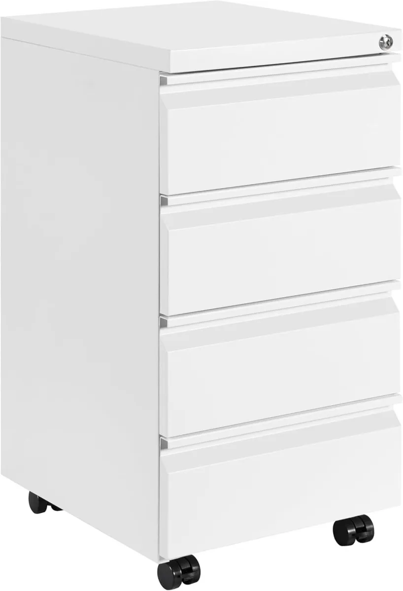 Mobile Filing Cabinet Under Desk 4-Drawer - Image 1