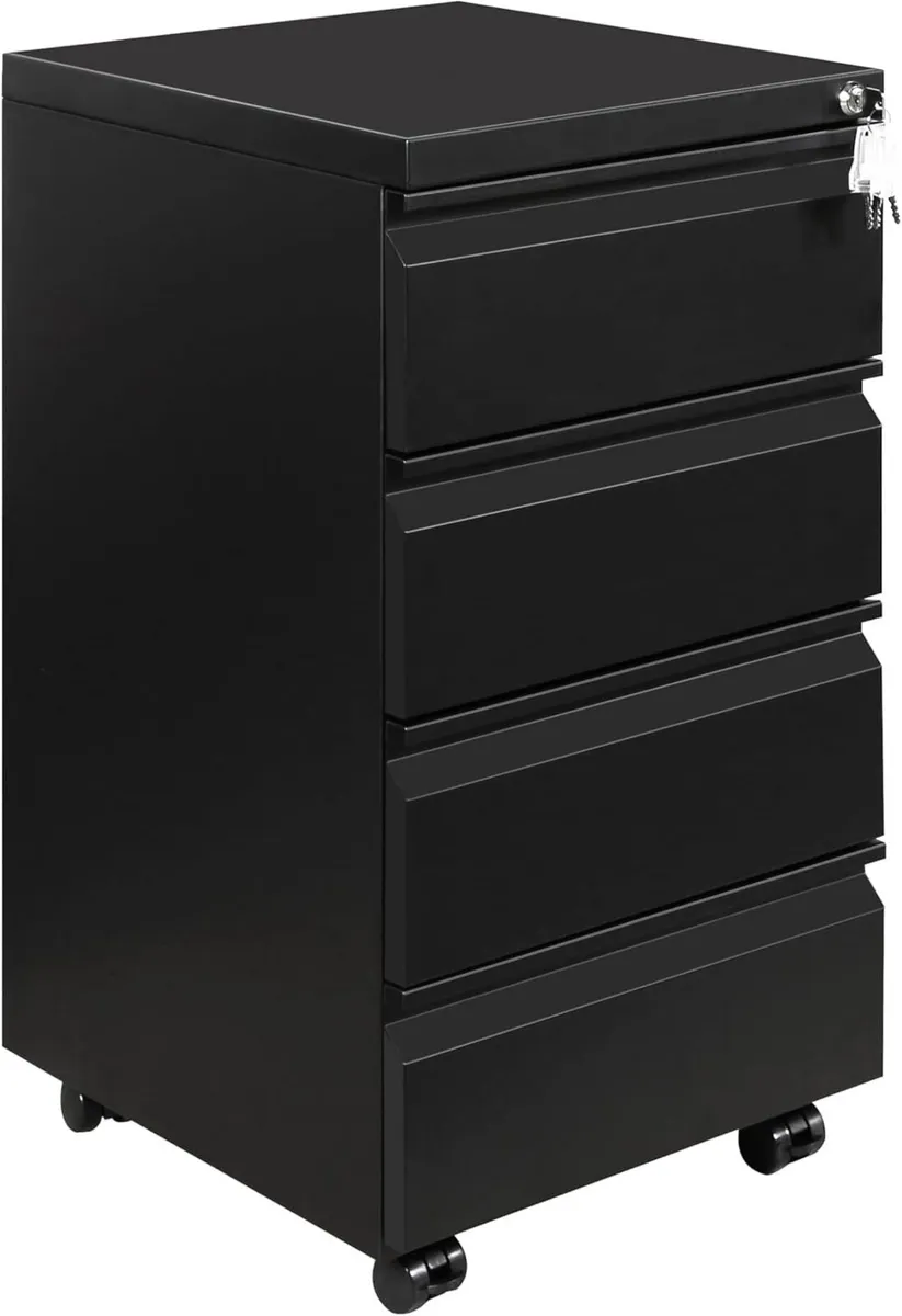Mobile Filing Cabinet Under Desk 4-Drawer - Image 1