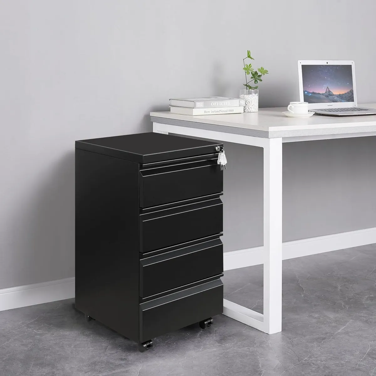 Mobile Filing Cabinet Under Desk 4-Drawer - Image 2