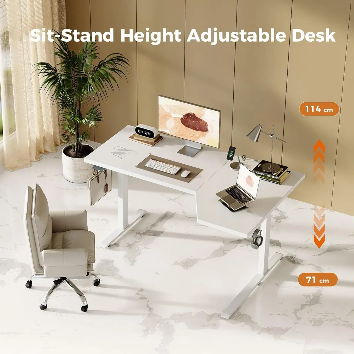 L-Shaped Electric Standing Desk 150cm Height - Image 3