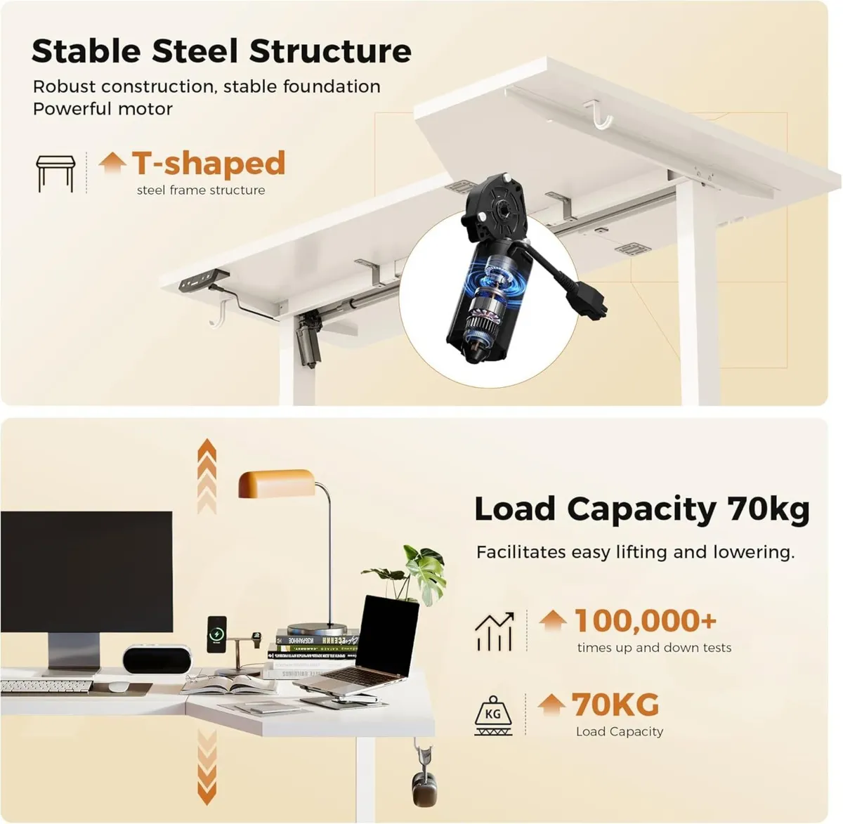L-Shaped Electric Standing Desk 150cm Height - Image 4
