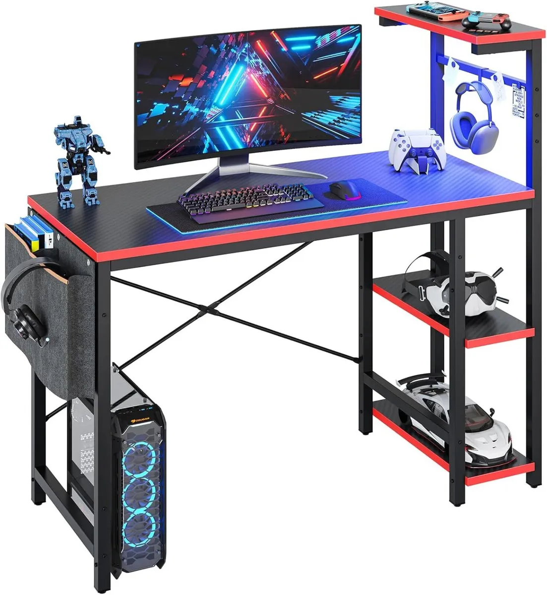 113CM Reversible Corner Gaming Desk with RGB LED - Image 1