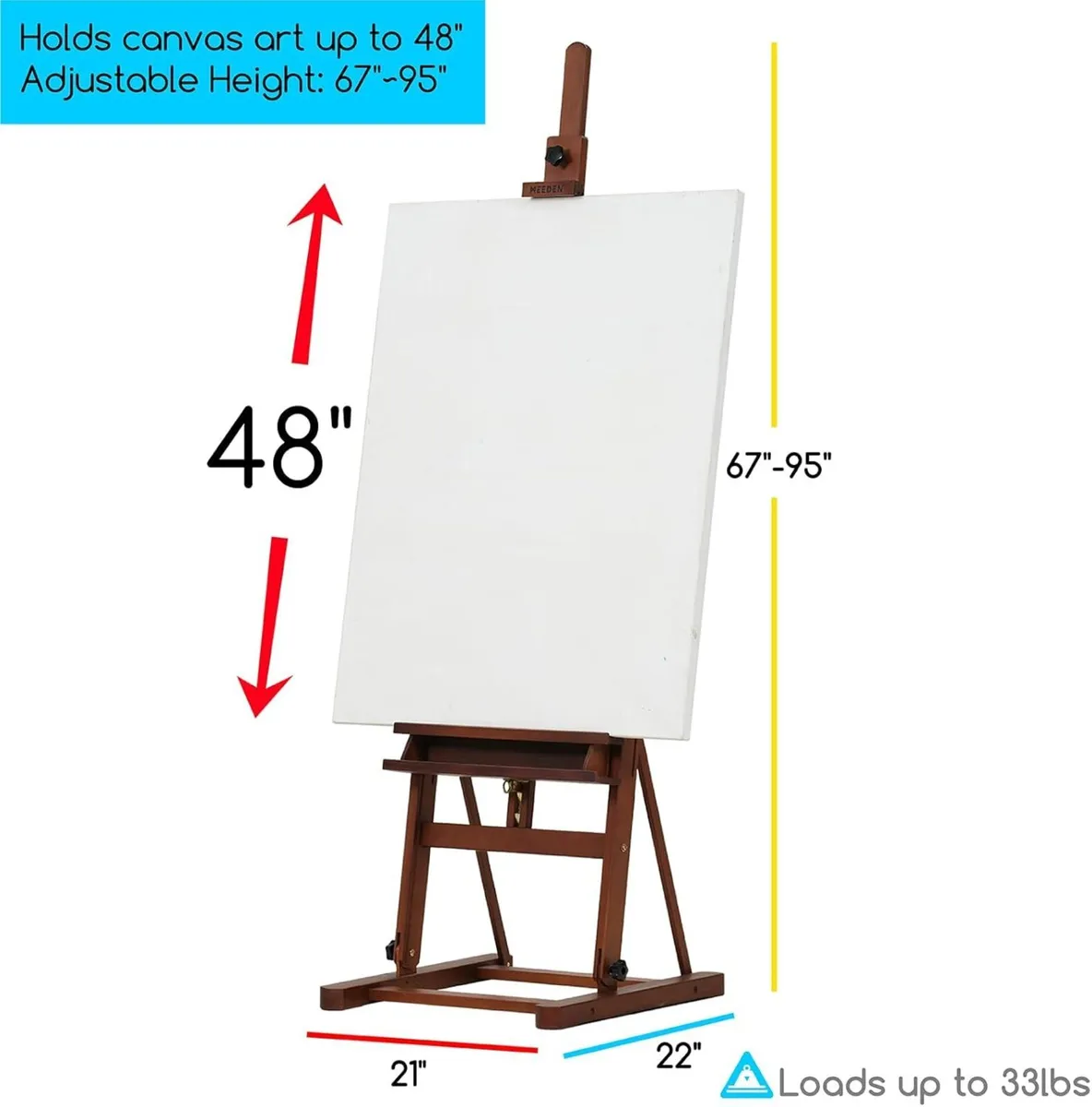 H-Frame Studio Easel Artist Floor with Large - Image 2