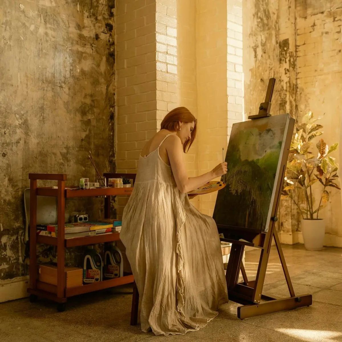 Large H-Frame Beechwood Easel – Adjustable - Image 2