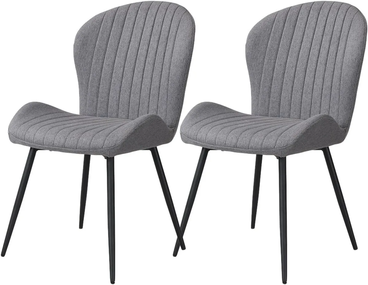 Dining Chairs Set of 2 Upholstered High Back Soft - Image 1