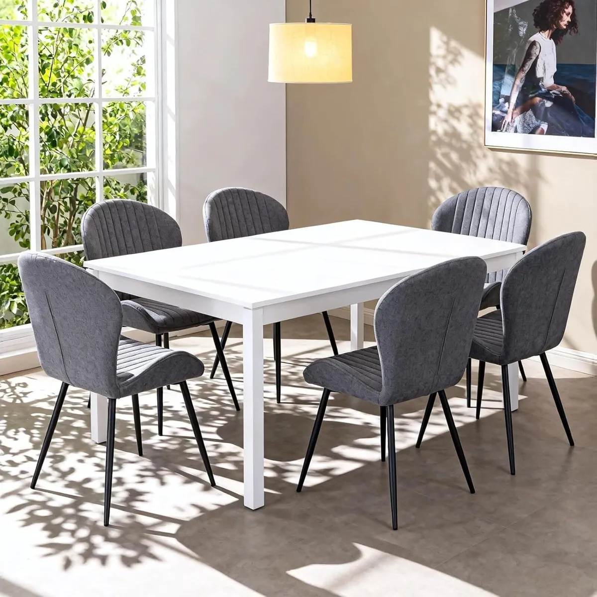 Dining Chairs Set of 2 Upholstered High Back Soft - Image 2