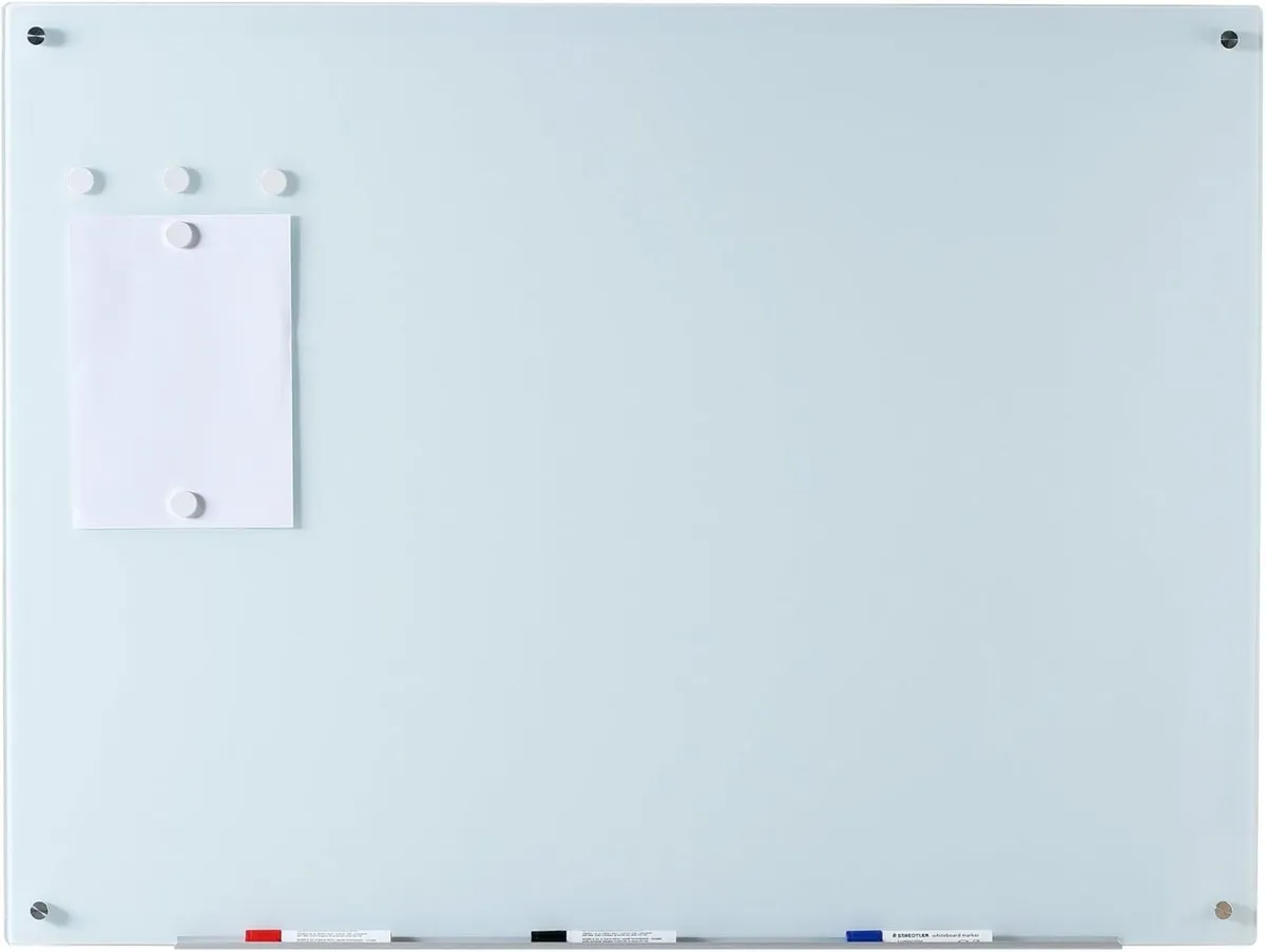 Magnetic Glass Dry-Erase Board Set - 80 cm x 110 - Image 1