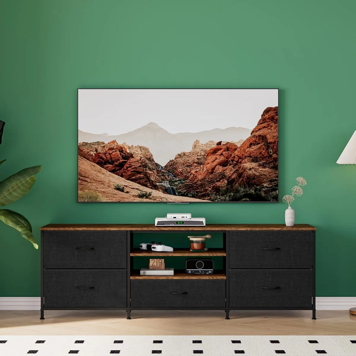 TV Stand Cabinet Unit Console Table with 5 - Image 2