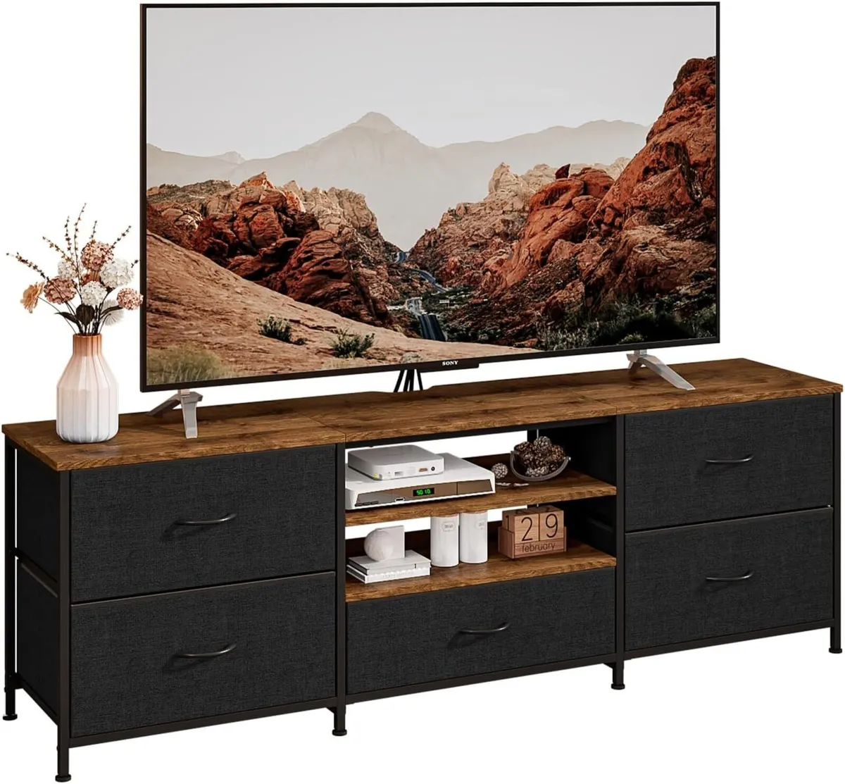 TV Stand Cabinet Unit Console Table with 5 - Image 1