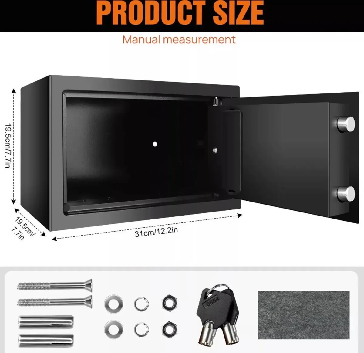 NEW 8.5L Secure Digital Steel Safe 31x20x20cm - Image 2