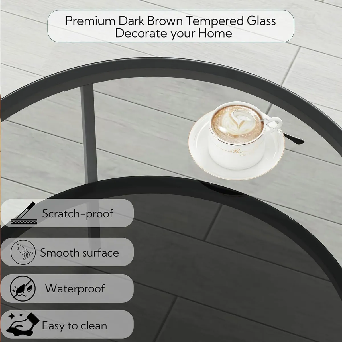 Round Glass Coffee Tables for Living Room 2-Tier - Image 4
