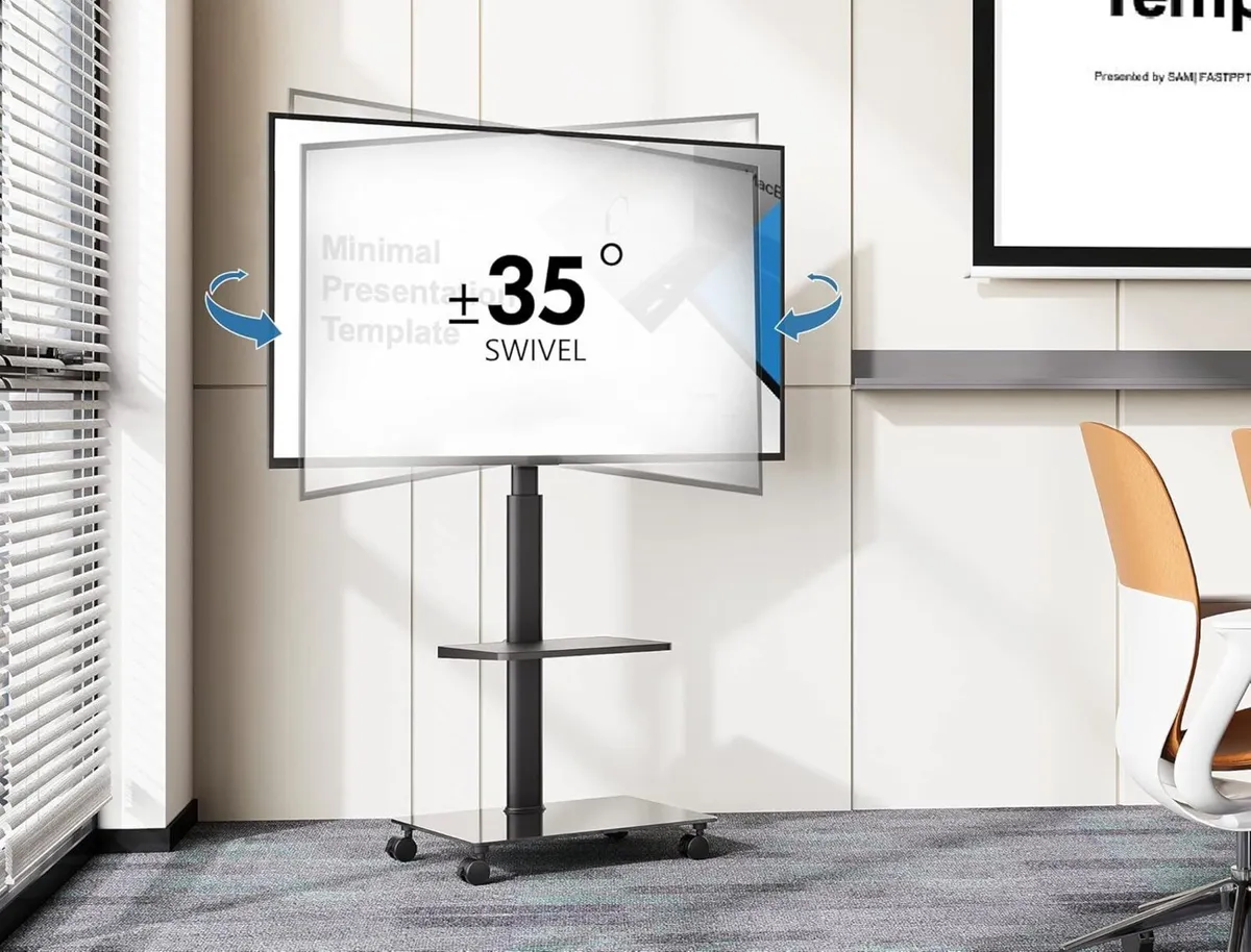 TV Stand on Wheels for 32 to 60 Inch Swivel - Image 3