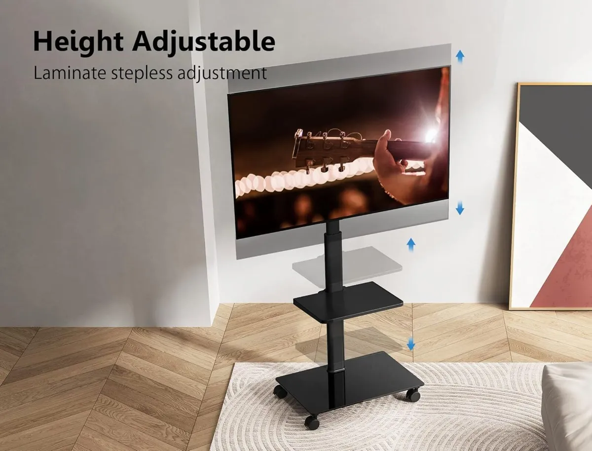 TV Stand on Wheels for 32 to 60 Inch Swivel - Image 4