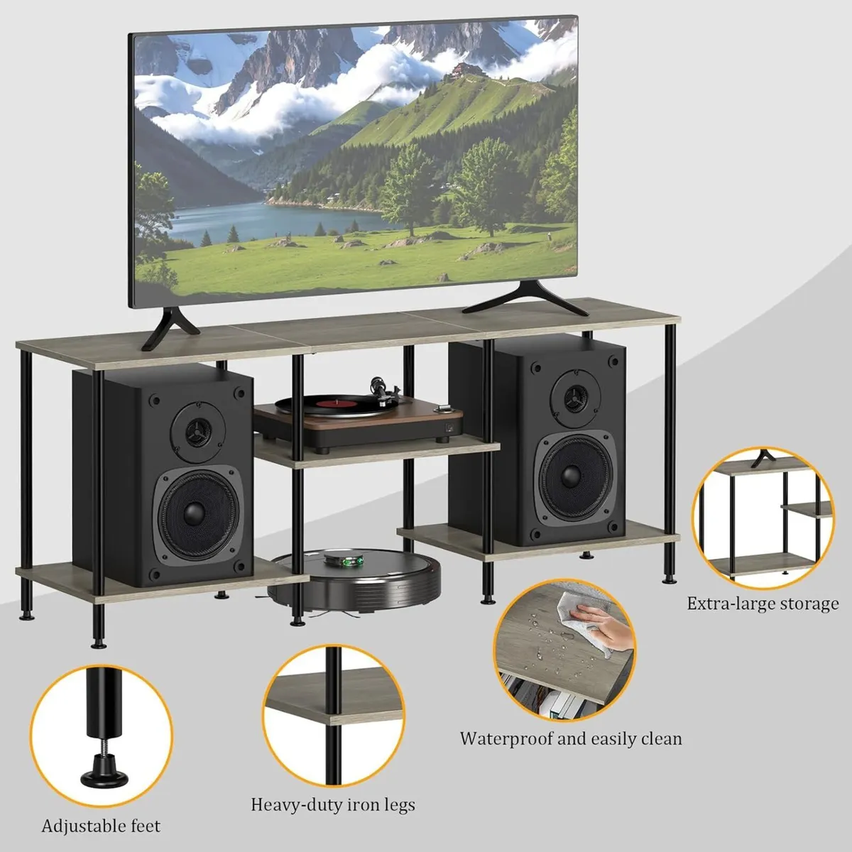 Industrial Shelf TV Furniture Piece Table 114 x - Image 3
