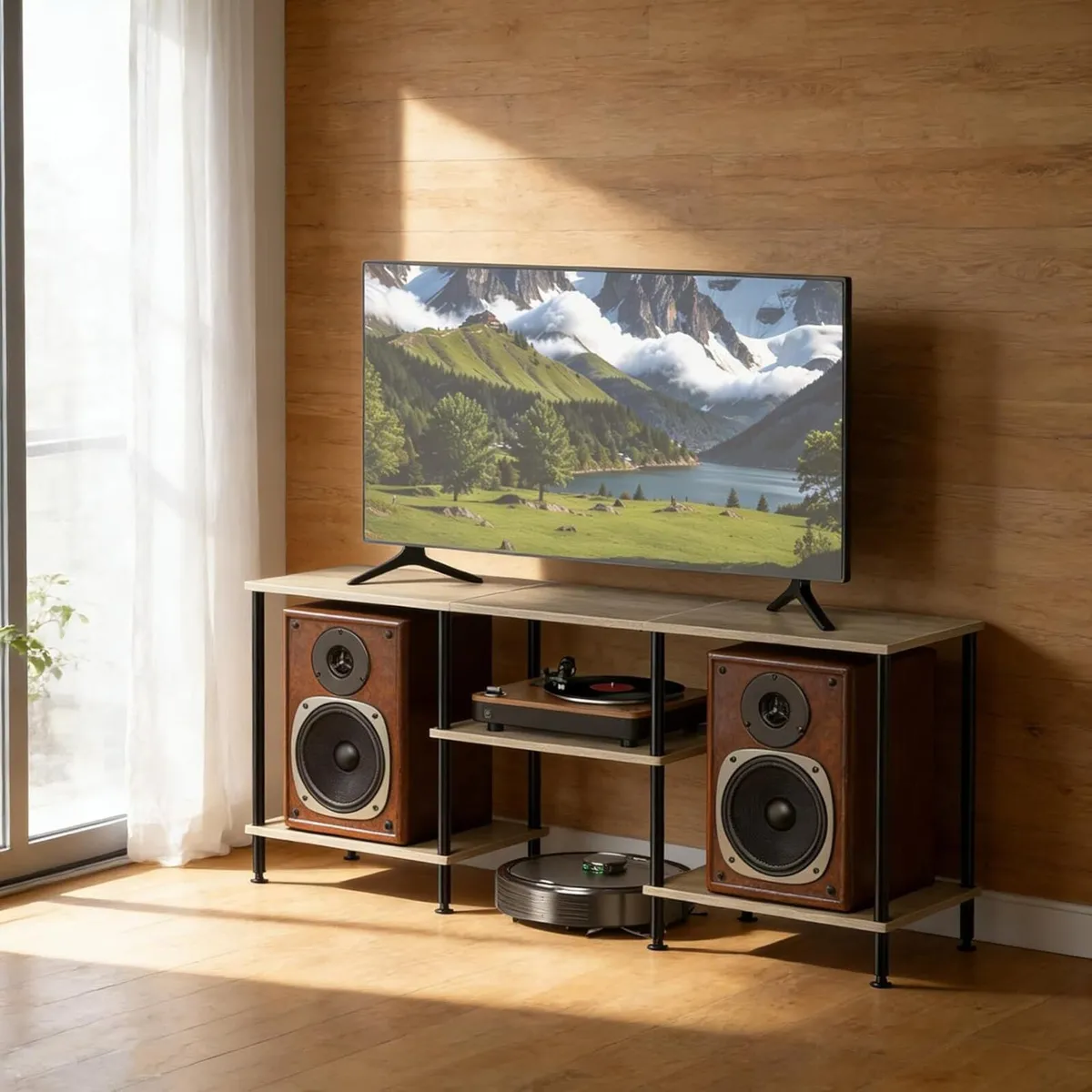 Industrial Shelf TV Furniture Piece Table 114 x - Image 4