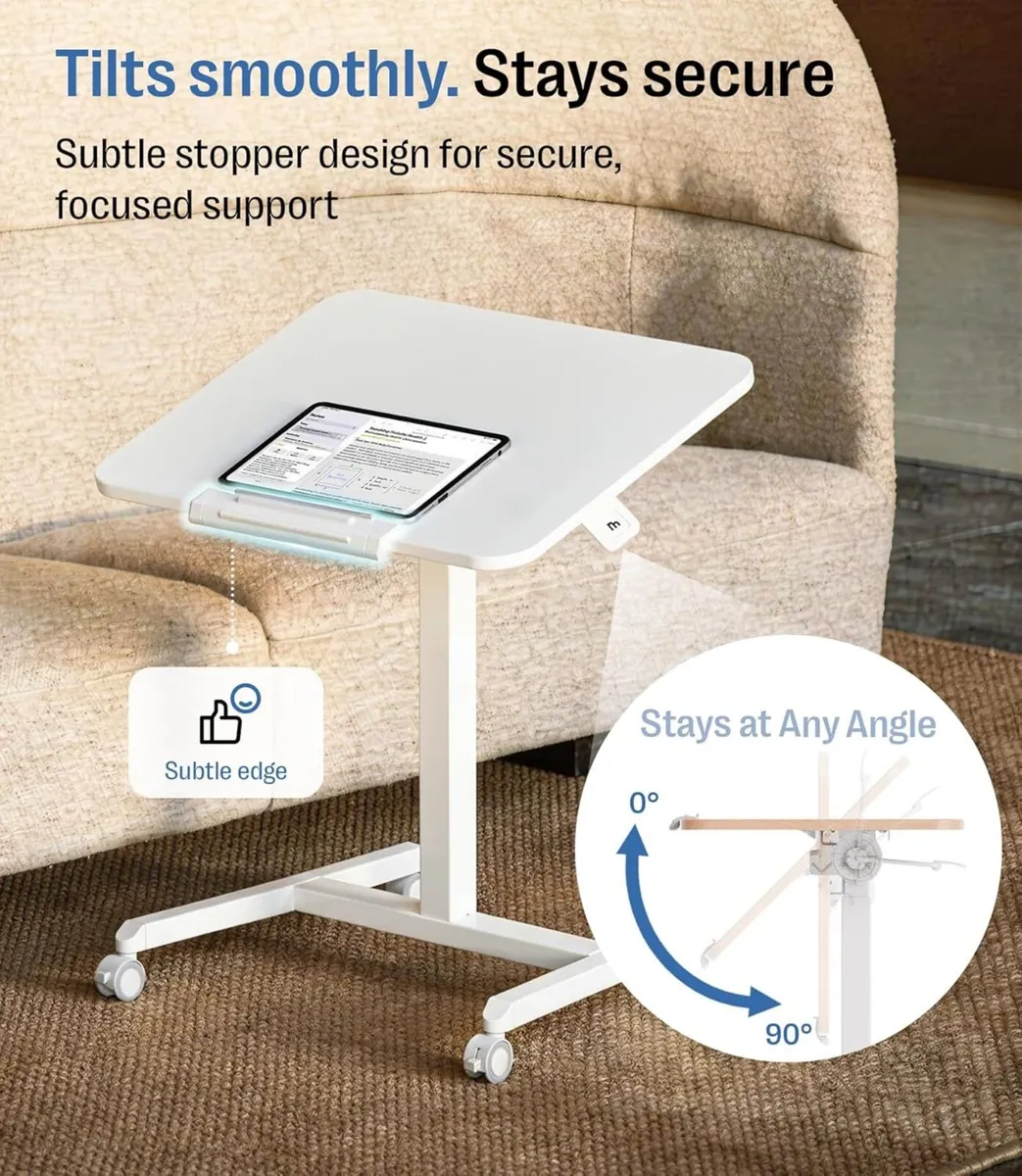 Fit Pro Overbed Table with Wheels Height Adjustabl - Image 4