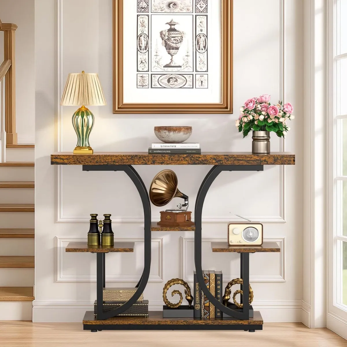 Console Table 42.5'' Hallway Behind Sofa with - Image 4