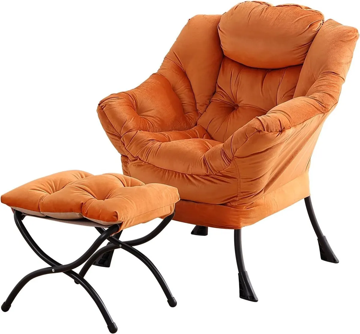 Comfy Armchair with Footstool Lazy Chair Ottoman - Image 1