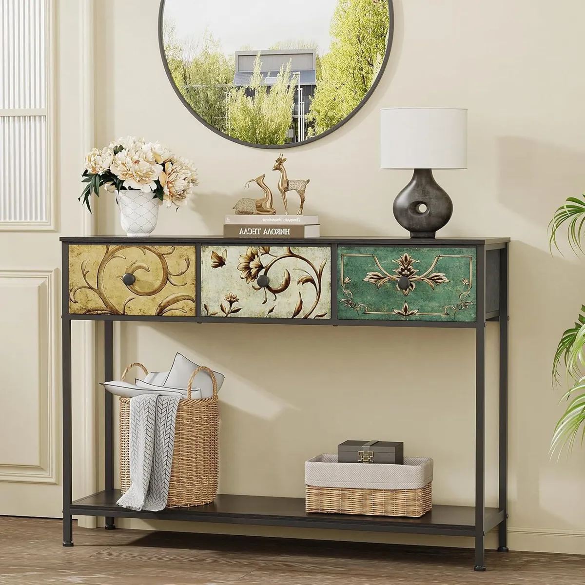 Console Table for Entryway with 3 Drawers Slim - Image 1