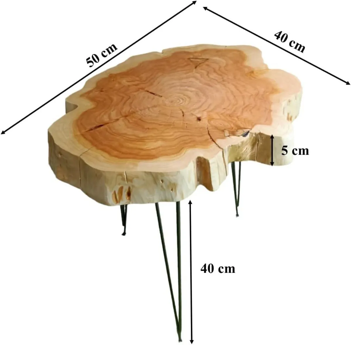 Live Edge Coffee Table Rustic Natural Wood Side - Image 3