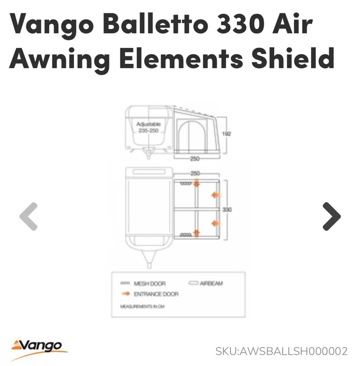 Vango Balletto 330 Air Awning - Image 4