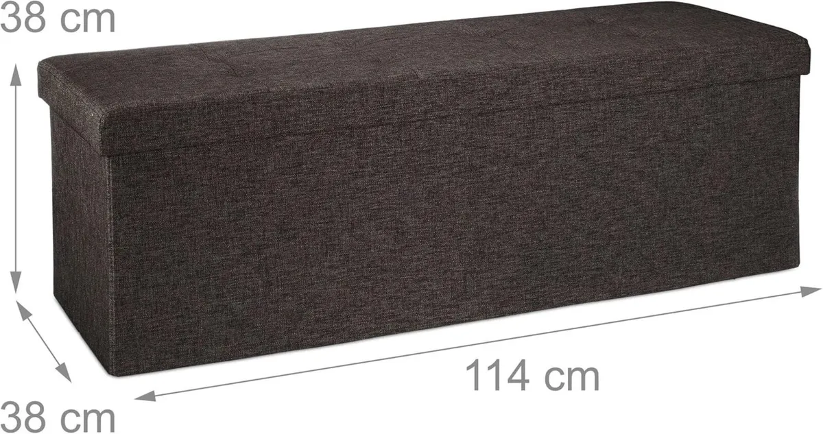 Folding Storage Bench XL 38 x 114 cm Foldable - Image 3