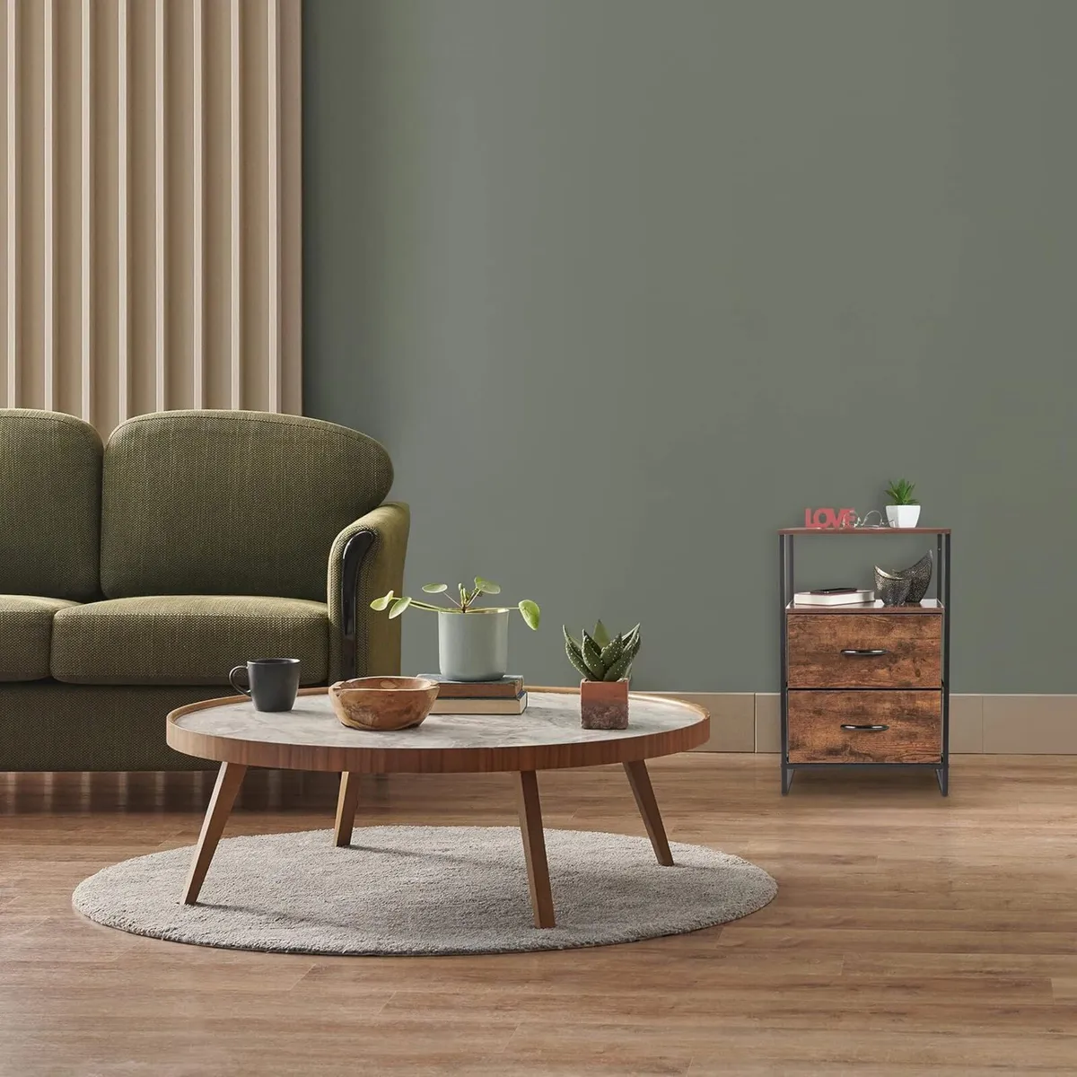 Night Stand Side Table 2 Drawers H x W D: approx. - Image 2