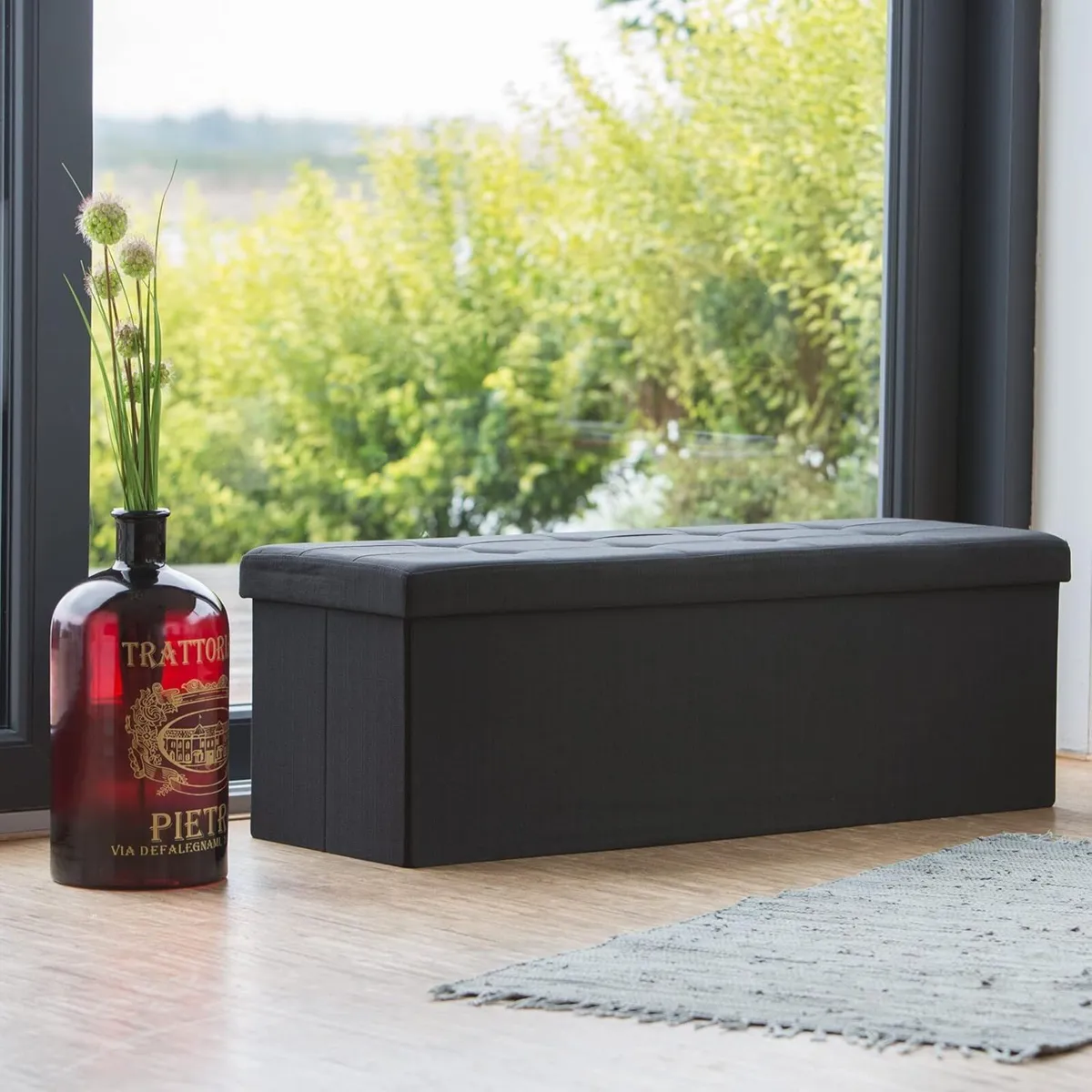 Folding Storage Bench XL 38 x 114 cm Foldable - Image 2