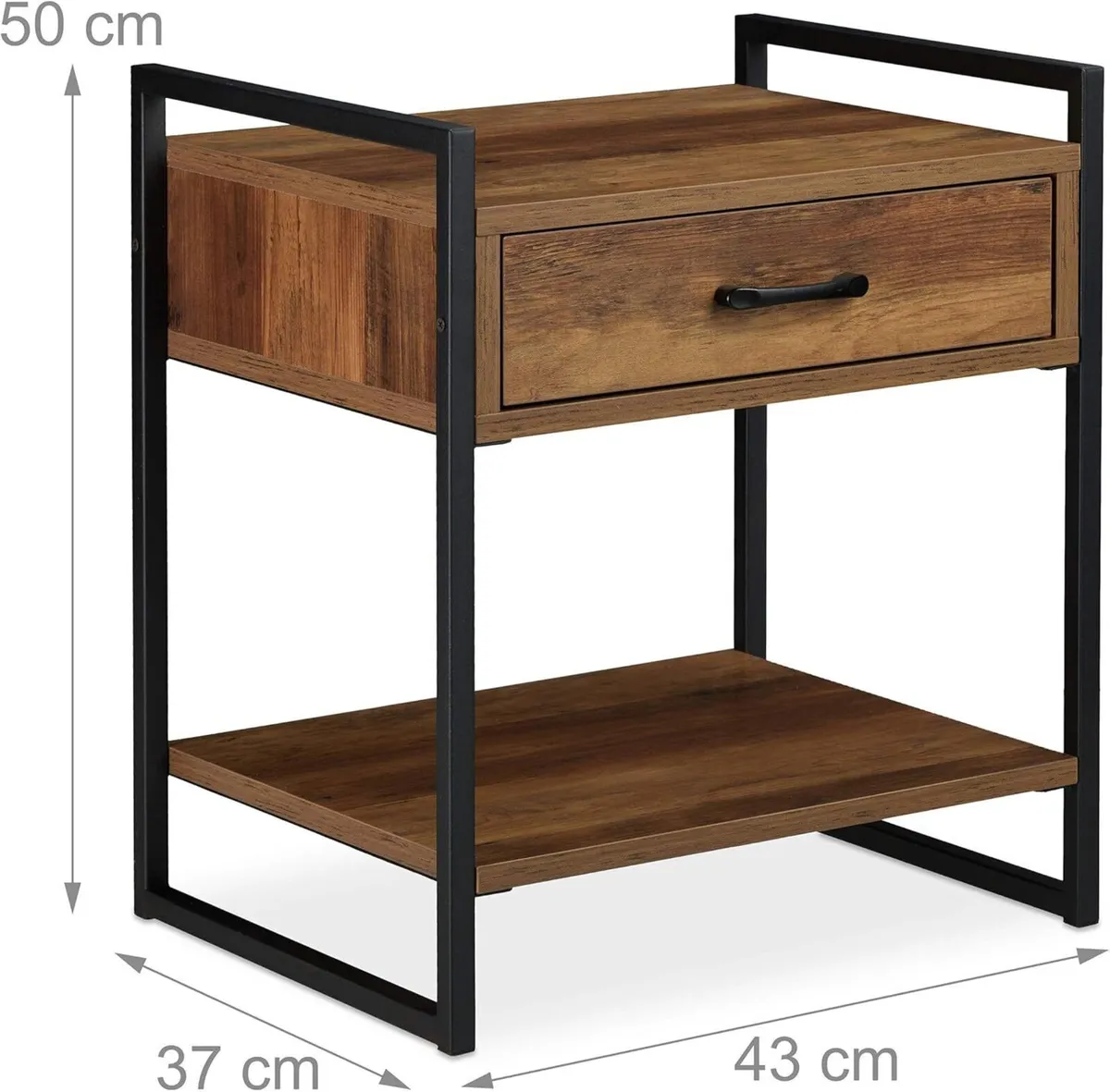 2 x Night Stand Side Table Drawer H W D: approx. - Image 3
