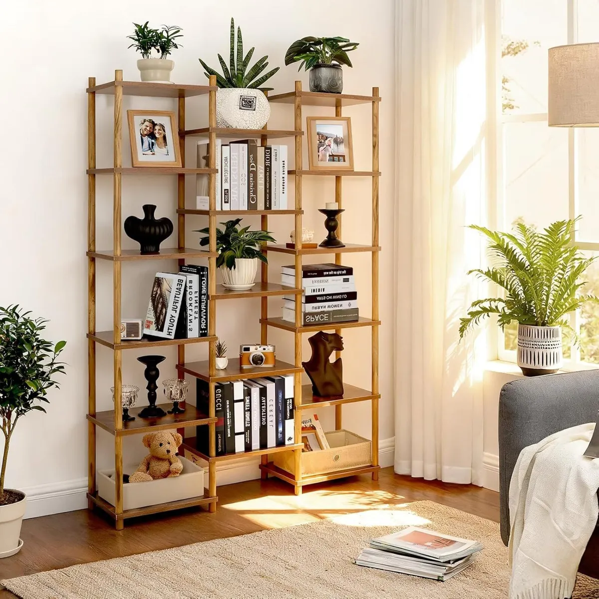 Shelving Unit Cube Storage with 17 Shelves Tall - Image 2