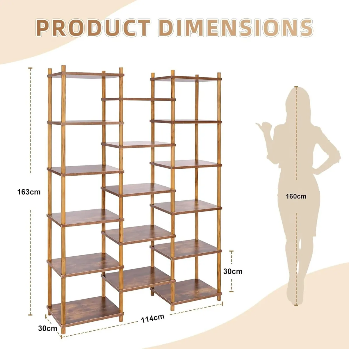 Shelving Unit Cube Storage with 17 Shelves Tall - Image 3