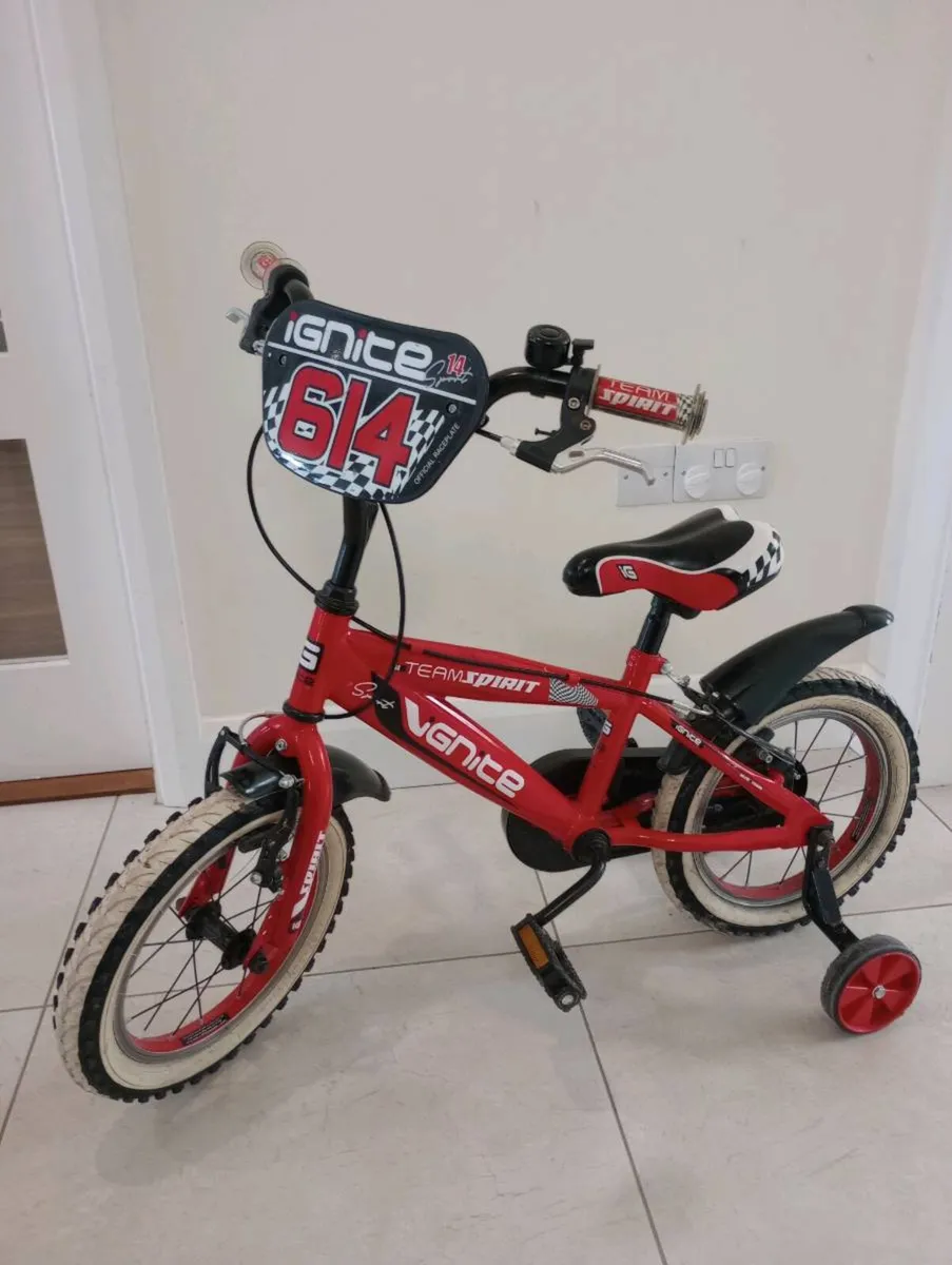 Ignite Team Spirit 14" Red Kids Bicycle - Image 1