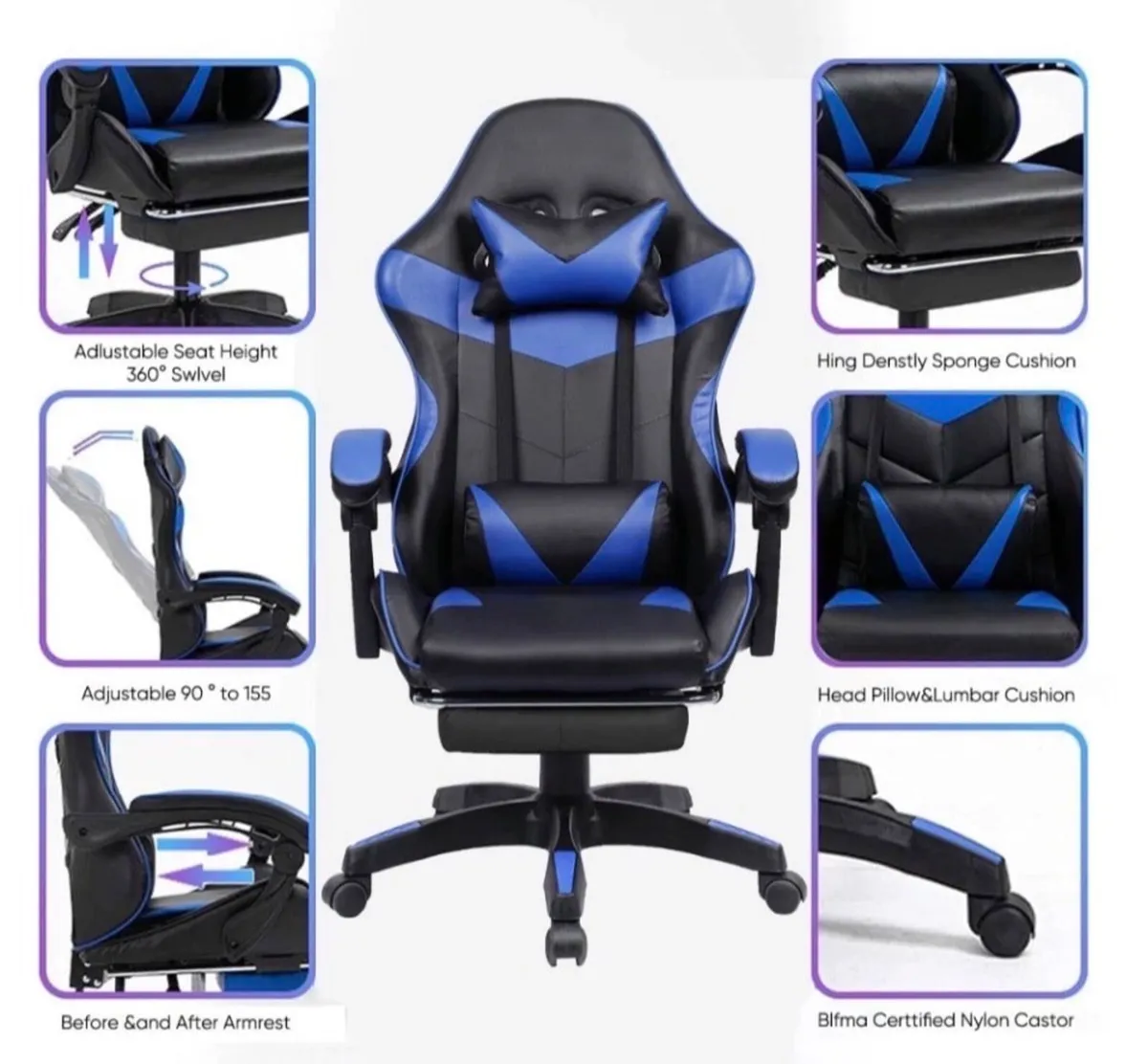 New Gaming Chair Office Reclining Chair - Image 3