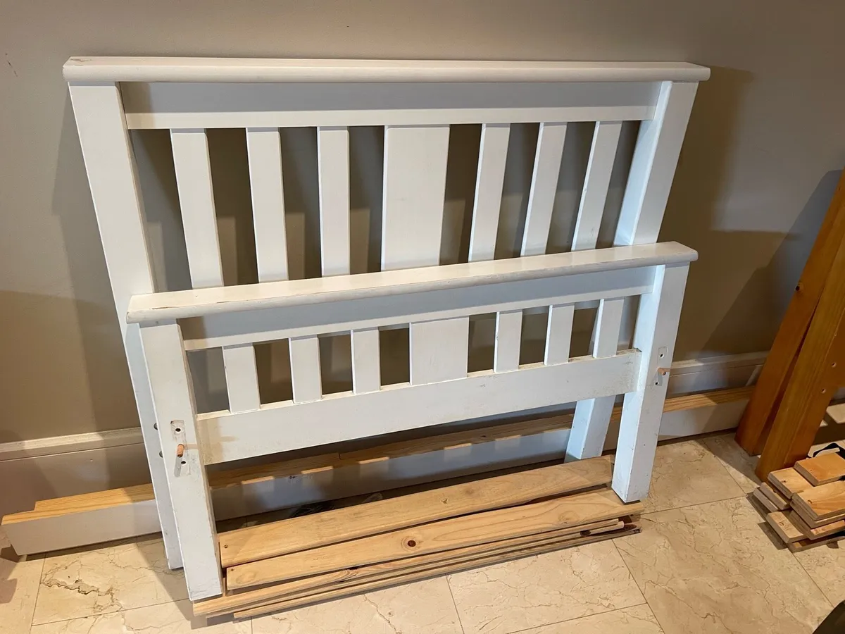 Lovely White Solid Single Wooden Bed - Deliver - Image 2