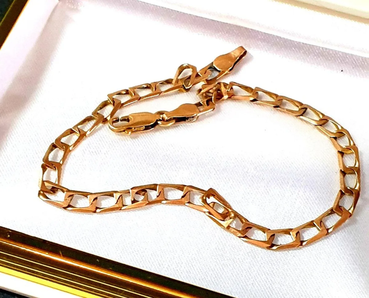Vintage 9k Gold Unisex Bracelet - Image 3