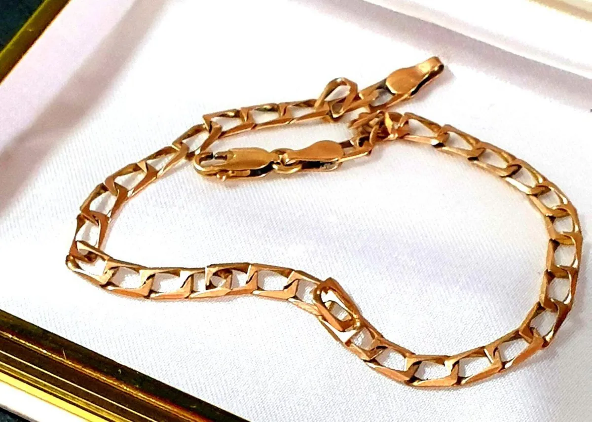 Vintage 9k Gold Unisex Bracelet - Image 2