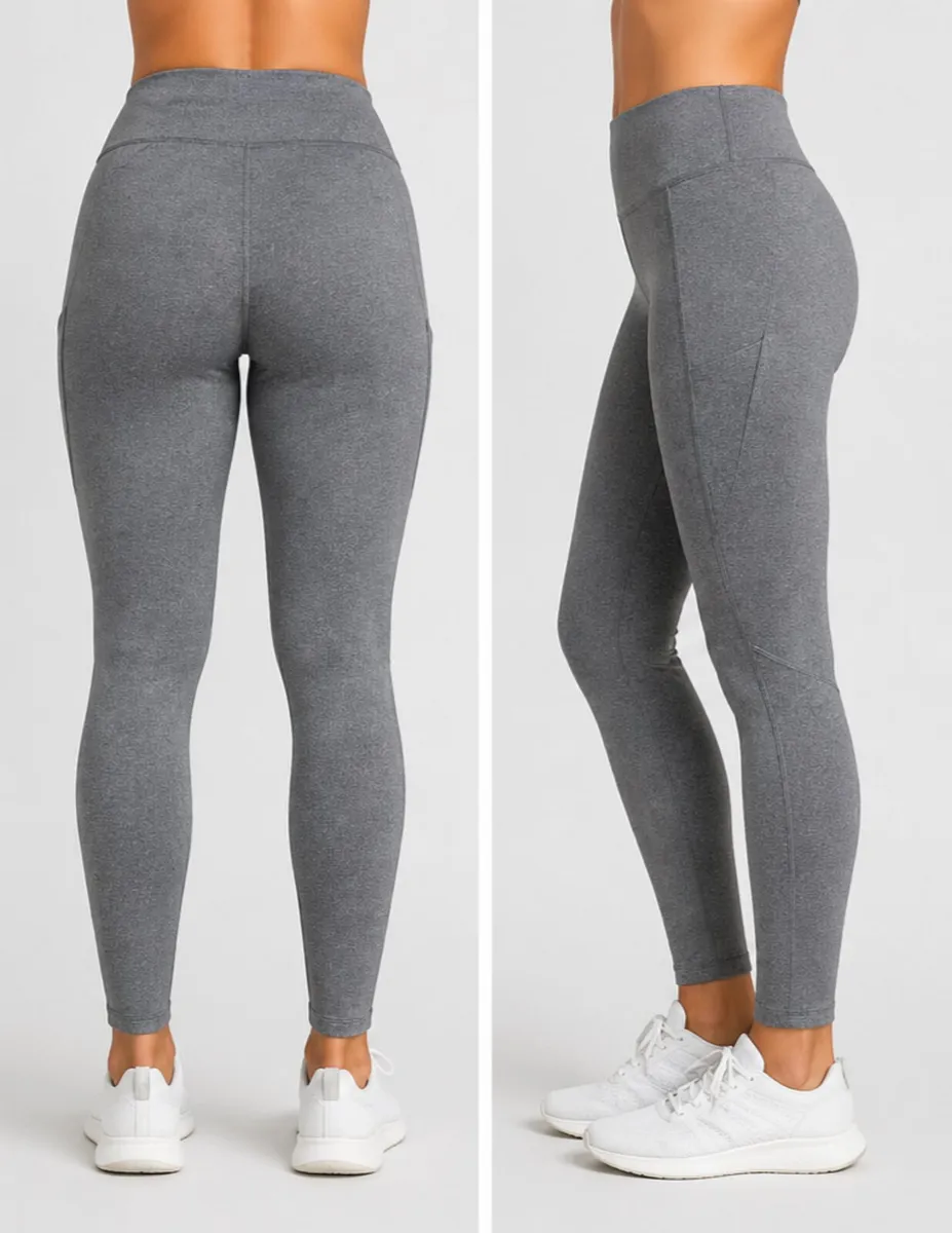 Gray high -waisted sports leggings S/M - Image 2